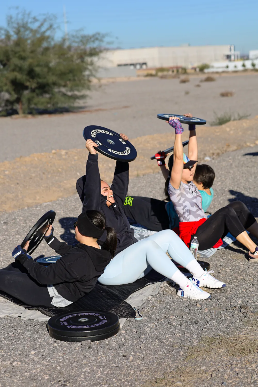 Evolve Kickbox members training together outdoors in Las Vegas