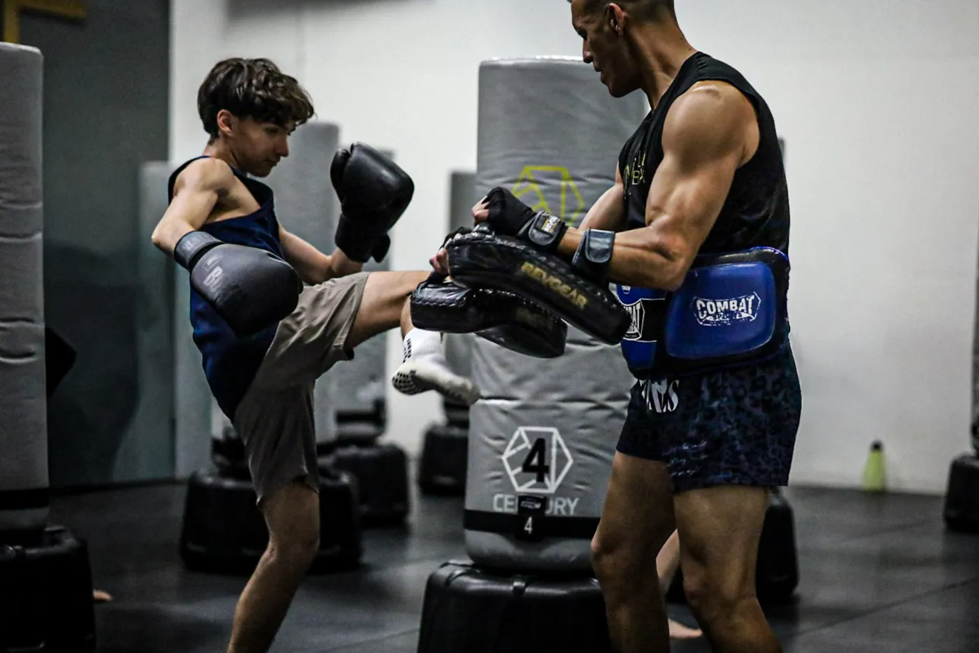All-levels kickboxing class on bags at Evolve Kickbox in Las Vegas